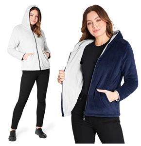CityComfort Sweat Polaire Femme - Sweat Zippé Réversible à Capuche S-XL