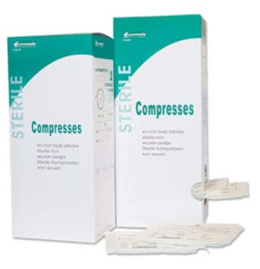 euromedis Compresses stériles en non tissé - 30 g - 10 x 10 cm - Boîte de 50 sachets de 5