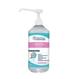 WYRITOL - Gel hydroalcoolique 1L - Désinfectant mains - Formule naturelle - Antibactérien et virucide - 70,2% Ethanol - Fabrication française