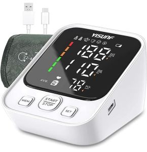 Automatic Arm Blood Pressure Monitor - Adjustable Cuff 22-42cm - Large Backlit LED Display - Irregular Heartbeat Detector