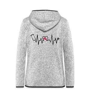 Spreadshirt Heartbeat Nurse or Caregiver Humor Women's Hoodie Light Grey Melange