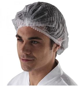 MEDIPROTEC | Disposable White Cap | Clip Model 48 cm | Box of 500 Elastic Non-Woven Latex-Free Caps