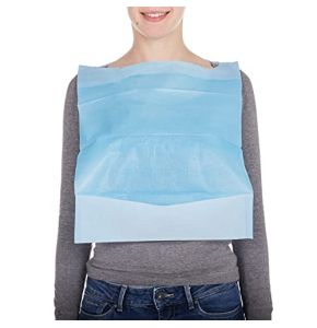Bavoir Adulte Jetable Pour Personnes Âgées Imperméable Grand Bavoir Dentaire Jetable Avec Poche Alimentaire Lot Bavoirs 100 Pièces, Bleu
