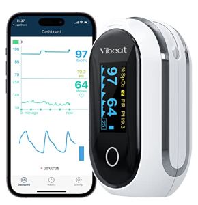 Professional Bluetooth Finger Oximeter, Rechargeable Pulse Oximeter with Offline Storage, Oxygen Saturation Monitor with Professional Mode