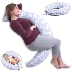 ZK ZuresKa XXL Pregnancy Cushion: Versatile Maternity & Breastfeeding Pillow (Moon_Gray)