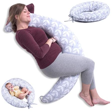 ZK ZuresKa Coussin Grossesse Dormir. Coussin d'allaitement. Coussin de Grossesse et Oreiller pour bébé XXL (2 mètres). avec Housse Amovible et L...