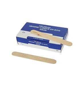 Le Pro du Médical - Adult Wooden Tongue Depressor, dimensions 150 x 18 x 1.6 mm, box of 100 (1)