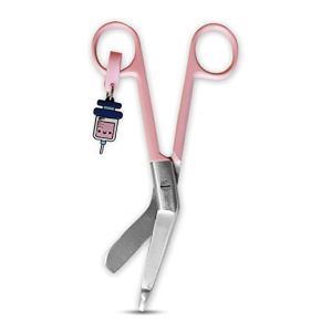 Ciseaux Infirmier - Ciseaux Bout Émoussé - Accessoires Infirmière - Acier Inoxydable - Design Porte-Clés Distinctif