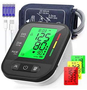 Professional Arm Blood Pressure Monitor, KKmier Electronic Adjustable Cuff 22-42cm, Large Backlit Display, Blood Pressure Monitor