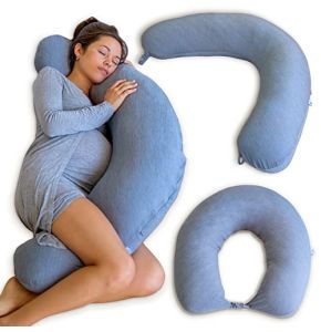 Pharmedoc 105x36x21cm Multifunctional Nursing and Maternity Pillow - Dark Gray Cooling Cover