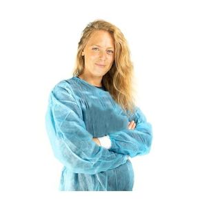 Visitor Gown - Non-Woven PPSB Gown with Jersey Cuffs - Pack of 10 - Size: 110 cm - Yellow