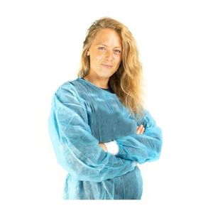 Visitor Gown - Non-Woven PPSB Gown with Jersey Cuffs - Pack of 10 - Size: 110 cm - Yellow