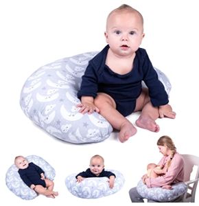 ZK ZuresKa Coussin d'allaitement. Coussin Allaitement Bebe (Coton 100%). Cadeau Femme Enceinte. avec Housse Amovible et Lavable.