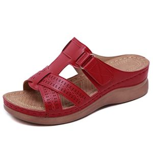 SMajong Women's Fashion Sandals Open Toe Comfortable Platform Mules