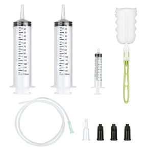 2PCS 150ml Plastic Syringe with 1m Tube and 1 Reusable 10ml Syringe