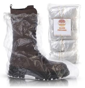 PimPam Factory Pack of 50 Disposable Transparent Plastic Boot Covers for Men and Women