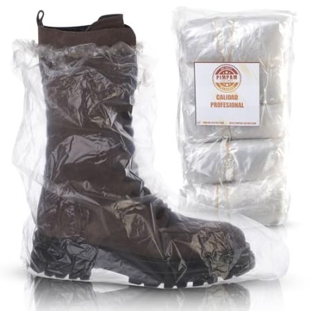 PimPam Factory Lot de 50 couvre-bottes jetables en plastique transparent pour homme et femme