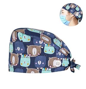 Surgical Cap, Nurse Hat in Fabric, Reusable Hygienic Cap with Buttons