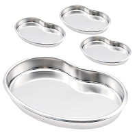 4-Piece Stainless Steel Tray - Medical Kidney Dish - Small Tray for Laboratory Tools