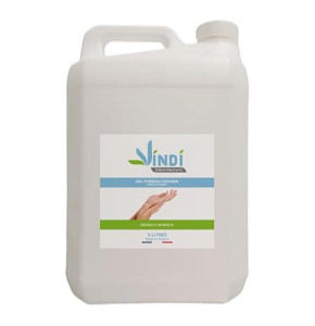 Vindi Désinfectant gel hydroalcoolique - Bidon de 5L - Fabrication Française -76% d'alcool - Virucide