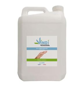 Vindi Désinfectant Gel Hydroalcoolique - Bidon de 5L - Fabrication Française - 76% d'Alcool - Virucide