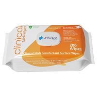 Lingettes Désinfectantes Cliniques Uniwipe Midi 200 lingettes