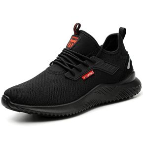 Calish Lightweight Safety Shoes for Men and Women, Steel Toe Work Sneakers