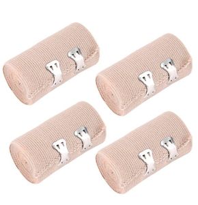 4pcs Elastic Medical Bandages Compression Wrap Roll with Metal Clips