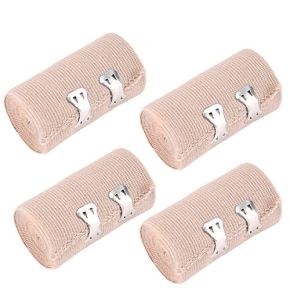 4pcs Bandages éLastiques Bandages MéDicaux éLastiques Enveloppent le Rouleau de Compression avec des Clips MéTalliques SuppléMentaires Fournit...