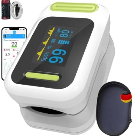 Oxymetre de Doigt Certifier CE/Oxymetre de doigt Bluetooth/mesure de taux d'oxygène sanguin SpO2/Fréquence cardiaque Pbm/précision clinique/Oxym...