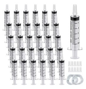 Episkey 30pcs 5ml Plastique Seringue avec Tube, Seringues stériles emballées pour Laboratoire Industrie Cuisine Animaux Jardin (30, 5ml)