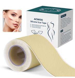 ACWOO Feuilles de Cicatrice en Silicone, 1 M Pansement Silicone Cicatrice, Feuilles de Retrait de Cicatrices, pour les Cicatrices Causées par Cés...