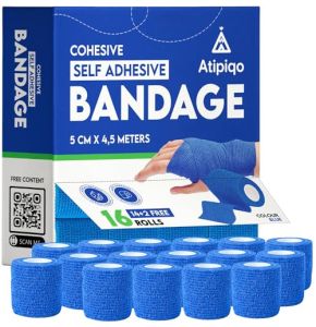 Pack of 16 Self-Adhesive Cohesive Bandages - 5 cm x 4.5 m - Sports and Care