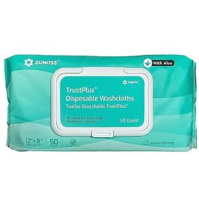 Sunkiss Trustplus Adult Wipes, Extra Thick Cleansing Wipes 20 x 30 cm with Aloe for Incontinence and Hygiene