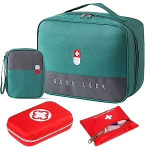 YUTUY 4Pièces Trousse de Secours Vide,Trousse de Premiers Secours,Boite de d'urgence,Kit de Premiers Secours,Portable,pour Maison,Voyages,l'école...