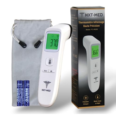 NXT-MED [NEW] Thermomètre Frontal infrarouge haute précision, Thermomètre sans contact avec Ajustement de la température,Thermomètre précis, ...