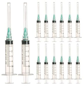 20 Pcs Sterile Plastic Syringes 5 Ml with 21G