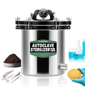 Huanyu Autoclave 12L avec 3 vannes Autoclave à vapeur de laboratoire Anti-brûlure sèche Stérilisateur à vapeur à haute pression pour les labo...