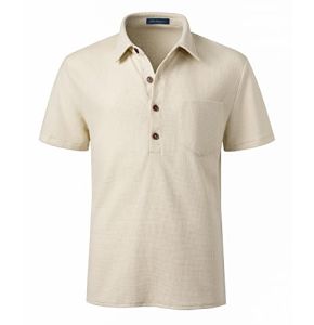 Harbrosrce Homme Polo en Coton Piqué à Coupe Classique Manches Courtes Polos d'Été Casual Couleur de Contraste Polos de Sport Golf Tennis