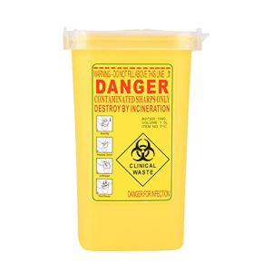 Insure Safety Tattoo Plastic Container for Sharp Objects, Waste Box, 1L Waste Box for Needle Disposal