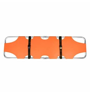 NVYAZJ Brancard Portable Médical Pliant, Chariot De Brancard D’Urgence De Transport Avec Deux Roues En Acier Inoxydable Deux Supports, Capacité 350 Livres