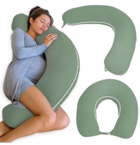 Pharmedoc Coussin D'allaitement (105x36x21cm) Et Multifonctionnel Coussin De Grossesse Pour Dormir, Oreiller De Corps Femme Enceinte