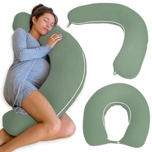Pharmedoc Coussin D'allaitement (105x36x21cm) Et Multifonctionnel Coussin De Grossesse Pour Dormir, Oreiller De Corps Femme Enceinte