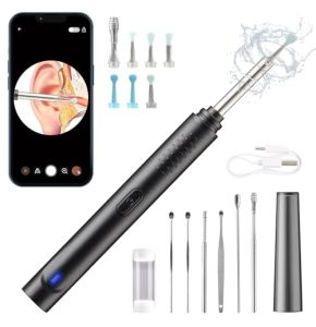 Jkevow Otoscope Oreille, Camera Oreille 1080P HD Kit d'élimination du cérumen