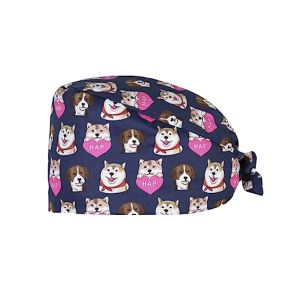 Calot Chirurgien Femme Calot Chirurgical Accessoire pour infirmières, dentistes, pharmaceutiques, vétérinaires, Bonnet Chirurgical Imprimé Mignon