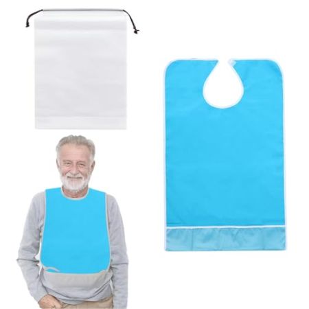 Waterproof Blue Adult Bib (45x65cm) - Ultimate Mealtime Protection