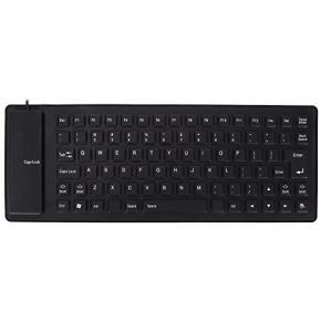 VBESTLIFE Clavier en Silicone, étanche, Portable Léger, Différentes Couleurs, Bouton Muet, Doux et Confortable pour PC (Noir)