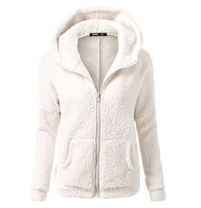 FSFA Femme Veste Polaire Zippé Sweat-Shirt à Capuche Manteau Automne Hiver Chaude Peluche Casual Veste à Capuche Pullover Manche Longue Sweat Ma...