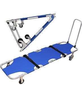 RUANLOV Patient Portable d'urgence Transport Brancard,Brancard Pliant en Alliage D'aluminium,Chariot Brancard Portable Chariot Brancard Épaissi À...