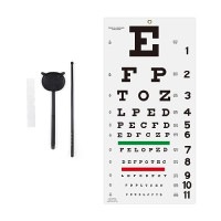 AISITESY Snellen Eye Chart avec autocollant de fixation 27,9 x 55,9 cm, pour examens de la vue, idéal pour le médecin, l'école, la maison avec o...